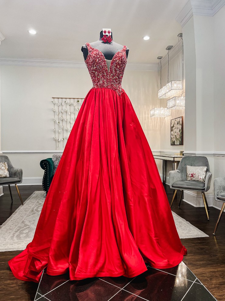 sherri hill pageant dresses Sherri Hill Strapless Beaded Prom Dress 55738 main image 1