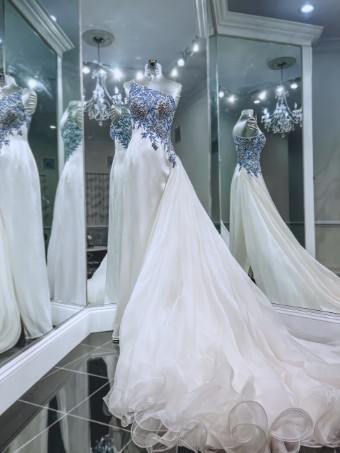 Sherri Hill Style #45678 #4 Periwinkle/Ivory thumbnail