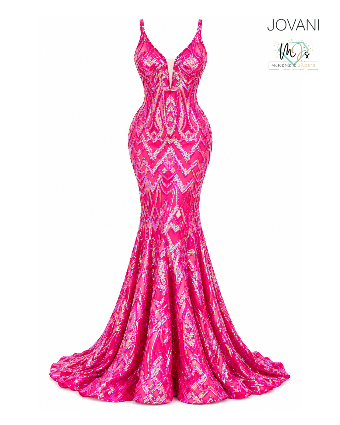 Jovani Style #23027B #0 Hot Pink thumbnail