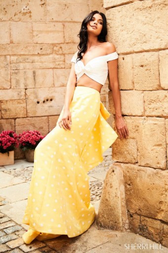 Sherri Hill Style #51865 #4 Candy Pink/Ivory/Black thumbnail