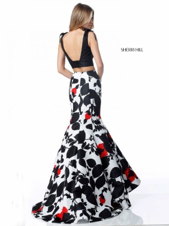 Sherri Hill Style #51824 #3 Black/Pink Print thumbnail