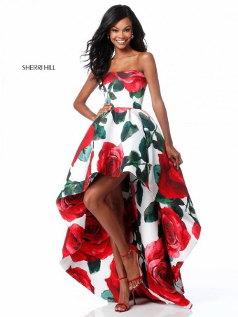 Sherri Hill Style #51816 #0 Red Print thumbnail