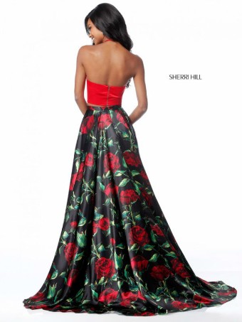 Sherri Hill Style #51870 #4 Red/Black Print thumbnail