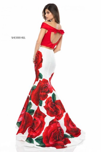 Sherri Hill Style #51850 #0 Red Print thumbnail
