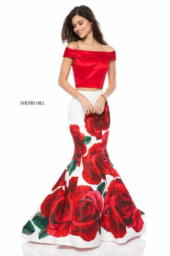 Sherri Hill Style #51850 #4 Red Print thumbnail