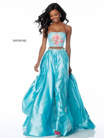 Sherri Hill Style #51932 #0 Aqua Print thumbnail