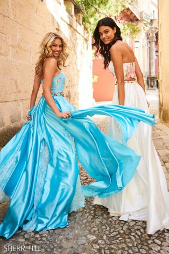 Sherri Hill Style #51932 #2 Aqua Print thumbnail