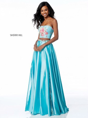 Sherri Hill Style #51932 #4 Aqua Print thumbnail