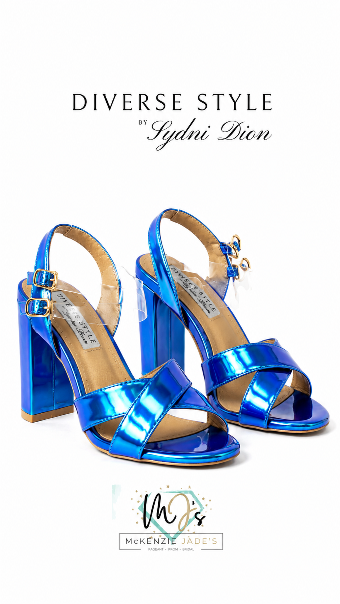 Diverse Style Style #Low Chunky Heel #10 Metallic Blue thumbnail