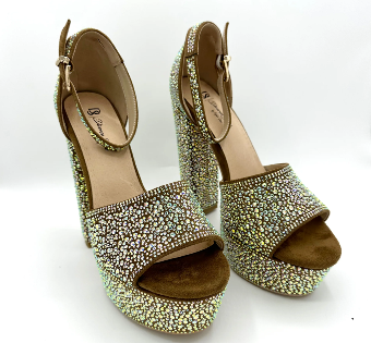 Diverse Style Style #Chunky Platform Heel - Sparkle #1 Silver thumbnail