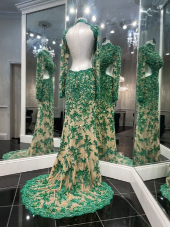 Jovani Style #27277 #2 Green/Nude thumbnail