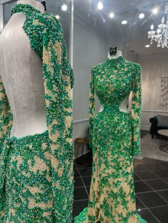 Jovani Style #27277 #7 Green/Nude thumbnail