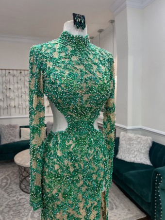 Jovani Style #27277 #1 Green/Nude thumbnail