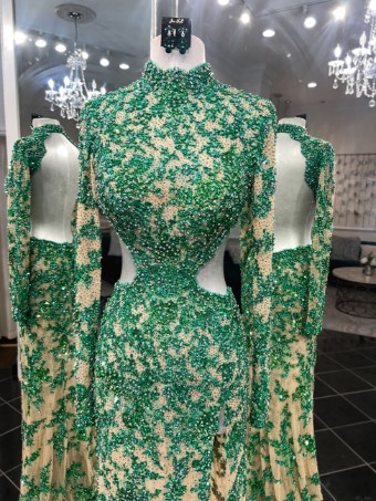 Jovani Style #27277 #4 Green/Nude thumbnail