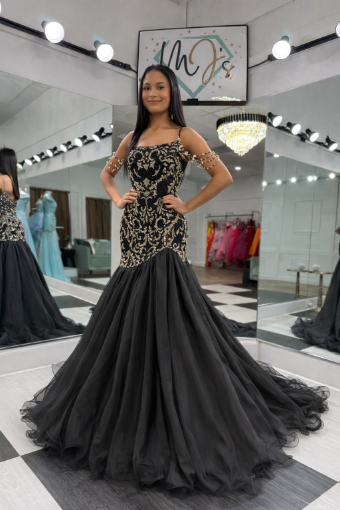 Sherri Hill Style #56848 #0 default Black/Gold/Black thumbnail
