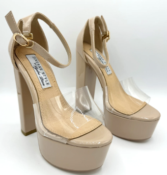 Diverse Style Style #Clear Chunky Platform Heel #2 Light Nude/Cashew thumbnail