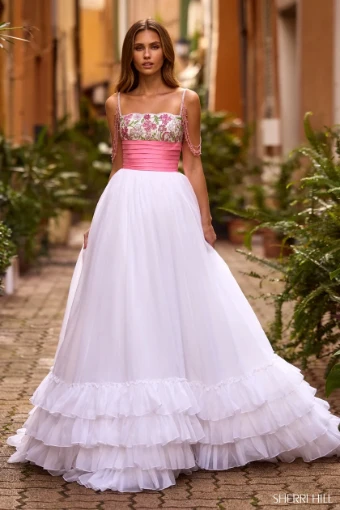 Sherri Hill Style #57103 #0 default Ivory/Pink thumbnail
