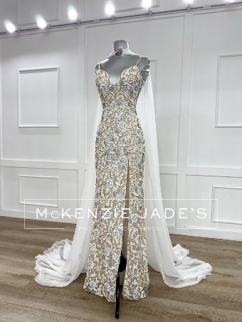 Sherri Hill Style #Custom Gown #7 ivory/gold/ab thumbnail