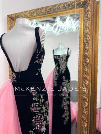 Sherri Hill Style #Custom Gown #3 Black/Pink thumbnail