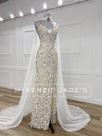 Sherri Hill Style #Custom Gown #8 ivory/gold/ab thumbnail