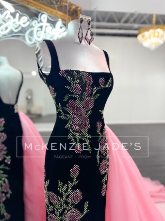 Sherri Hill Style #Custom Gown #1 Black/Pink thumbnail