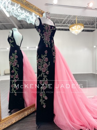Sherri Hill Style #Custom Gown #4 Black/Pink thumbnail