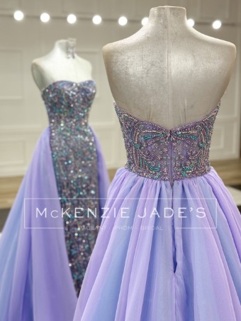 Sherri Hill Style #V-6242 #1 Lilac/Aqua thumbnail