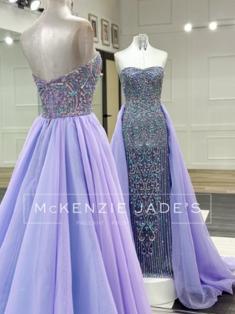 Sherri Hill Style #V-6242 #8 Lilac/Aqua thumbnail