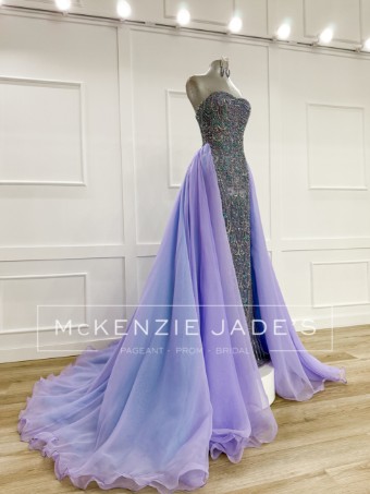 Sherri Hill Style #V-6242 #4 Lilac/Aqua thumbnail