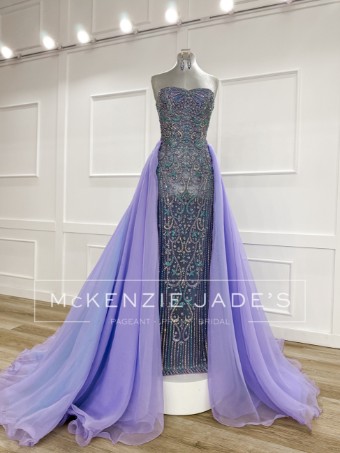 Sherri Hill Style #V-6242 #0 default Lilac/Aqua thumbnail