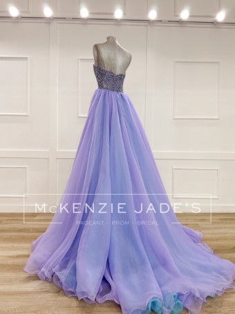 Sherri Hill Style #V-6242 #7 Lilac/Aqua thumbnail