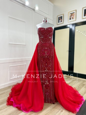 Sherri Hill Style #V-642 #0 default Red/Bright Fuchsia thumbnail