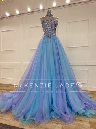 Sherri Hill Style #46290 #3 Periwinkle/Aqua thumbnail
