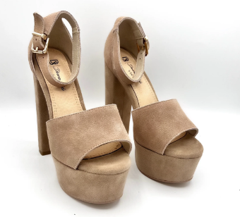 Diverse Style Style #Suede Chunky Platform Heel #4 Light Nude/Cashew thumbnail