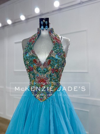 Sherri Hill Style #67183 Custom Demi #1 Aqua/Multi thumbnail