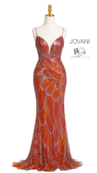Jovani Sale Style #42600 #0 default Orange/Lilac thumbnail